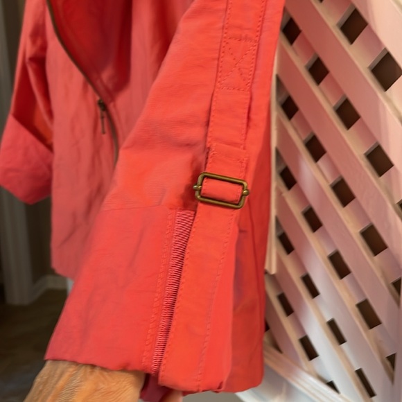 CAbi 913 coral orange cropped moto scooter jacket size small spring jacket EUC - Picture 5 of 7
